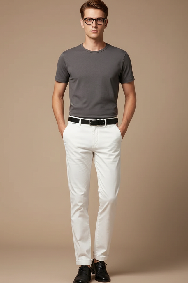 Pantalon Blanc Chino - Coton