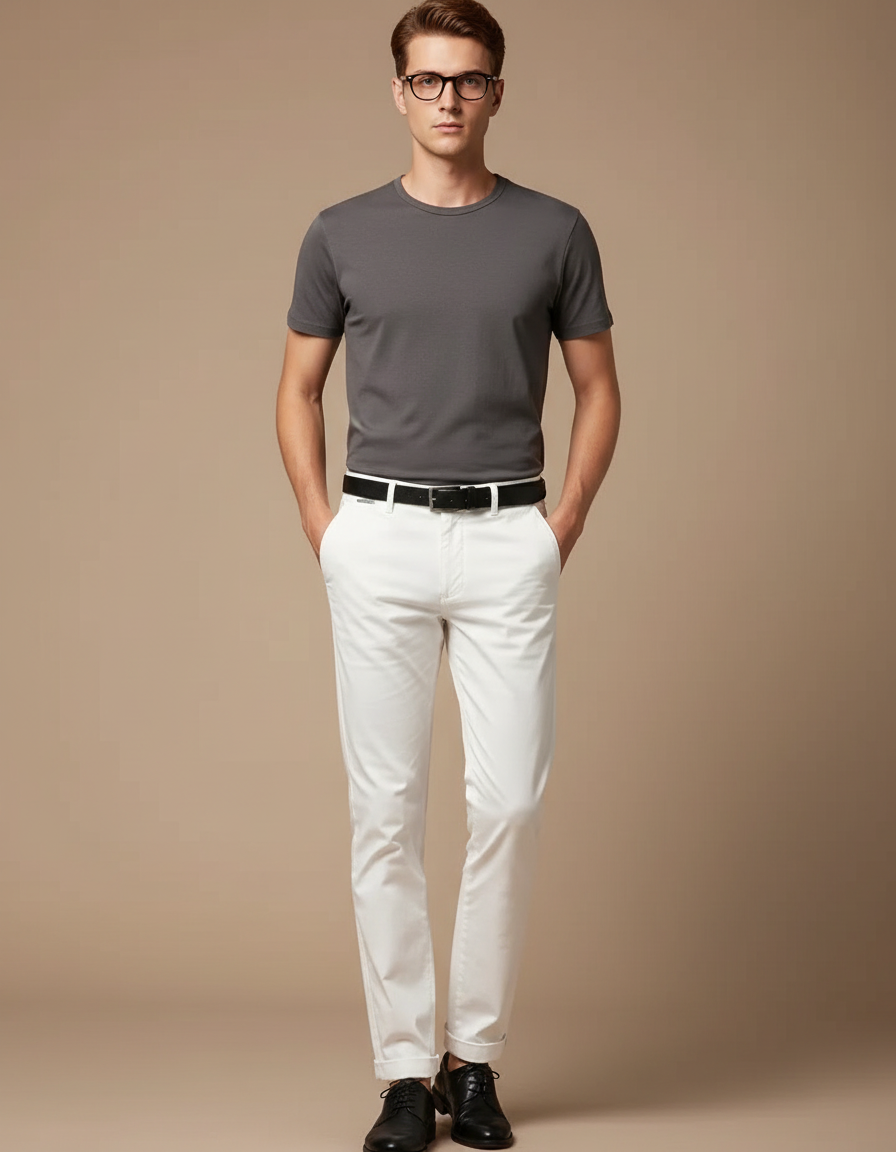 Pantalon Blanc Chino - Coton