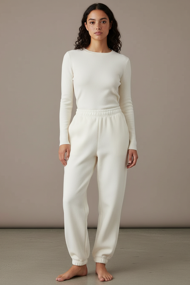 Pantalon Fitness Blanc - Molleton