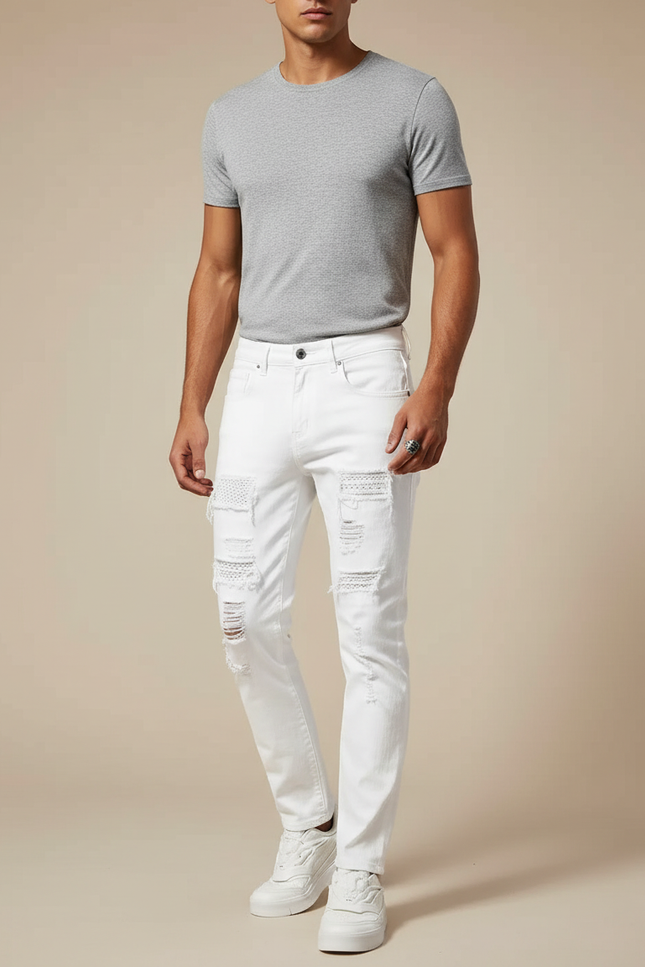 Pantalon Slim Blanc Homme - Jean