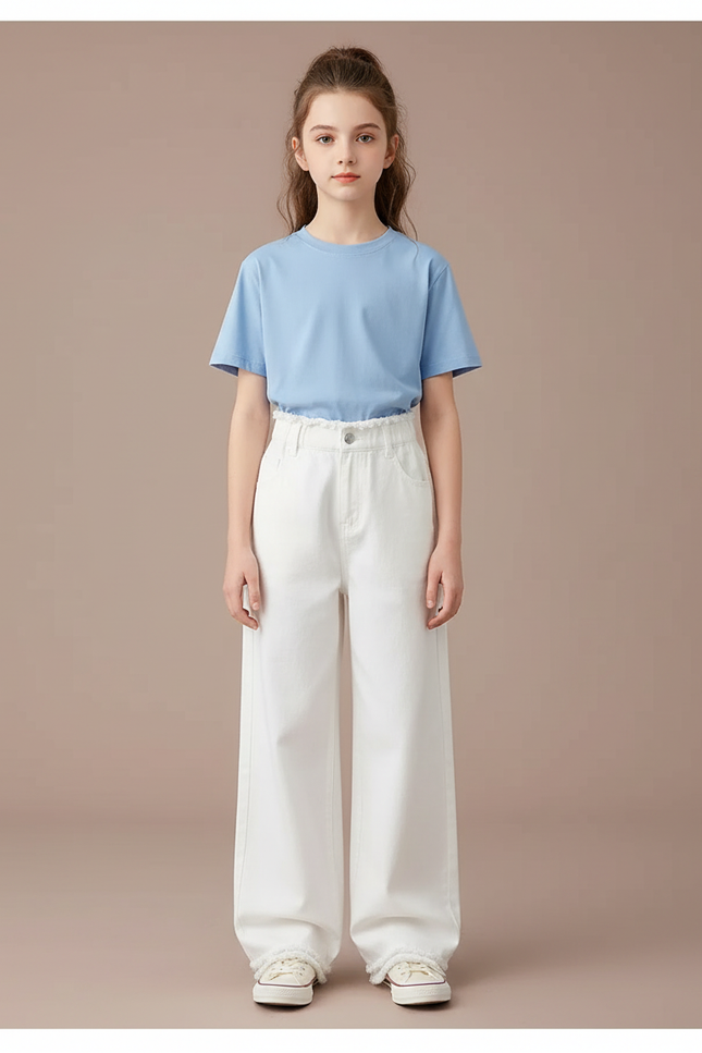Pantalon Blanc Patte D'éléphant - Jean