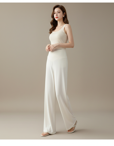 Pantalon Blanc Femme Satin
