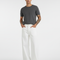Pantalon Blanc Large Denim Unisexe Décontracté - Jean