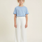 Pantalon Fluide Blanc Et Bleu - Molleton