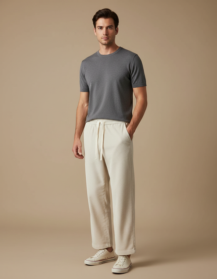 Pantalon Blanc 88df - Beige Cordé