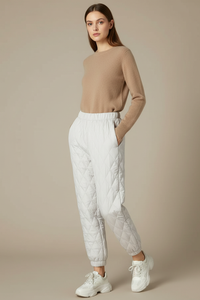 Pantalon Bouffant Blanc - Gris Polyester