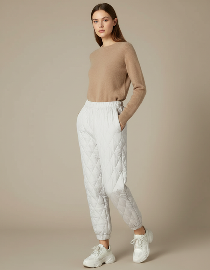 Pantalon Bouffant Blanc - Gris Polyester