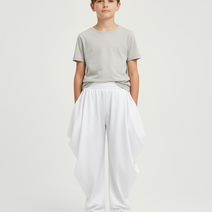 Pantalon Blanc Ample Fluide Confortable Unisexe - Molleton