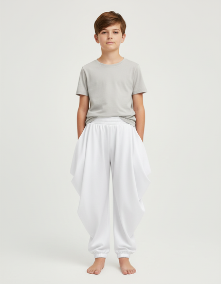 Pantalon Blanc Ample Fluide Confortable Unisexe - Molleton