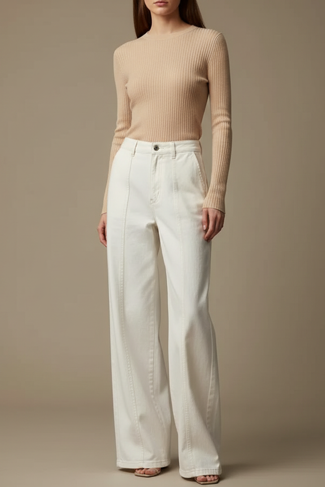 Pantalon En Toile Blanc Femme