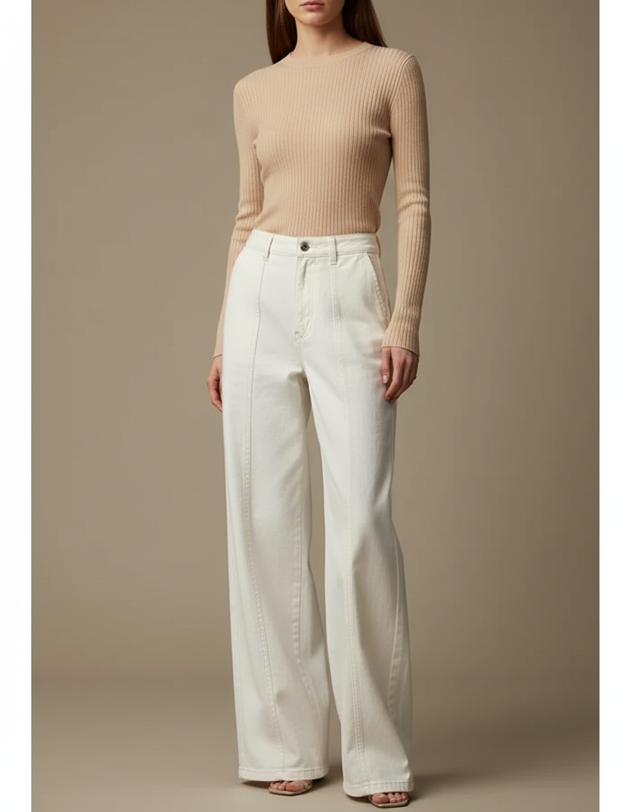 Pantalon En Toile Blanc Femme