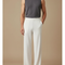 Pantalon Blanc Côtelé Ample Droit Élégant Homme - Cordé