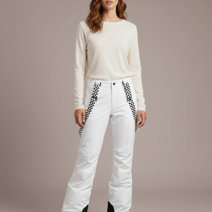 Pantalon Damier Noir Et Blanc - Polyester