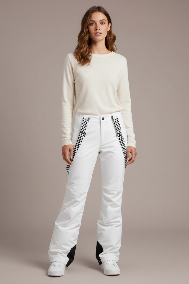 Pantalon Damier Noir Et Blanc - Polyester