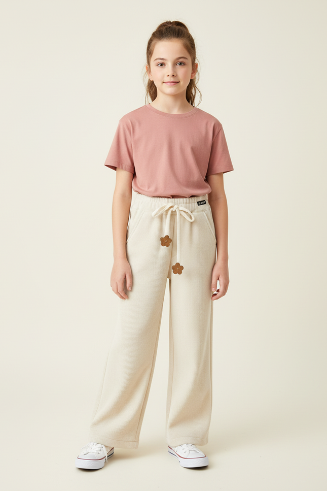 Pantalon Blanc 30b0 - Beige Cordé