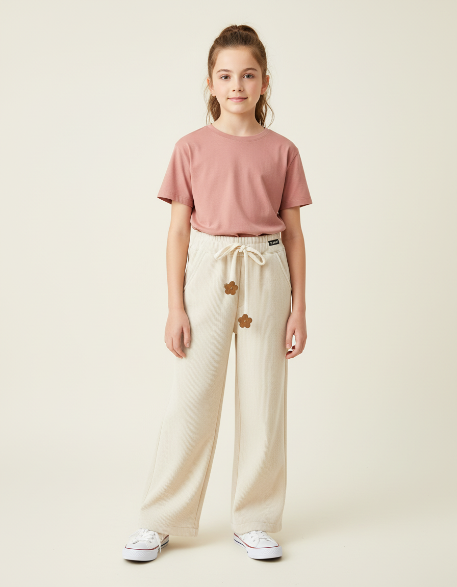 Pantalon Blanc 30b0 - Beige Cordé