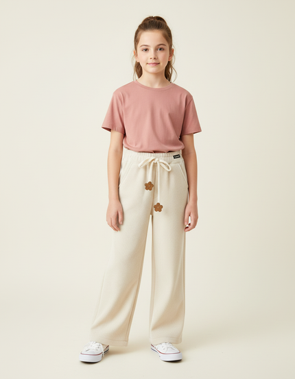 Pantalon Blanc 30b0 - Beige Cordé