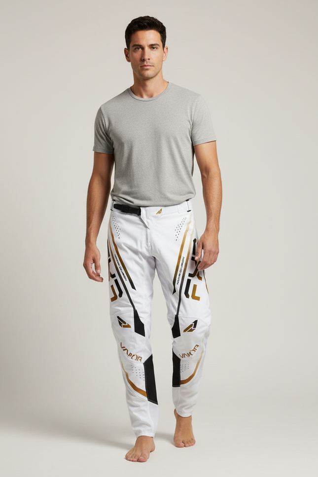 Pantalon Blanc Avec Ceinture - Polyester