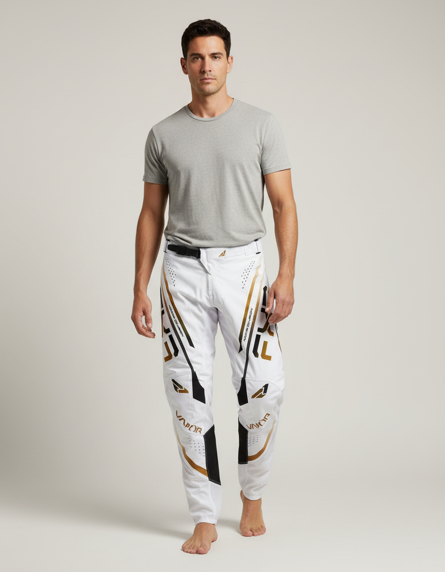 Pantalon Blanc Avec Ceinture - Polyester