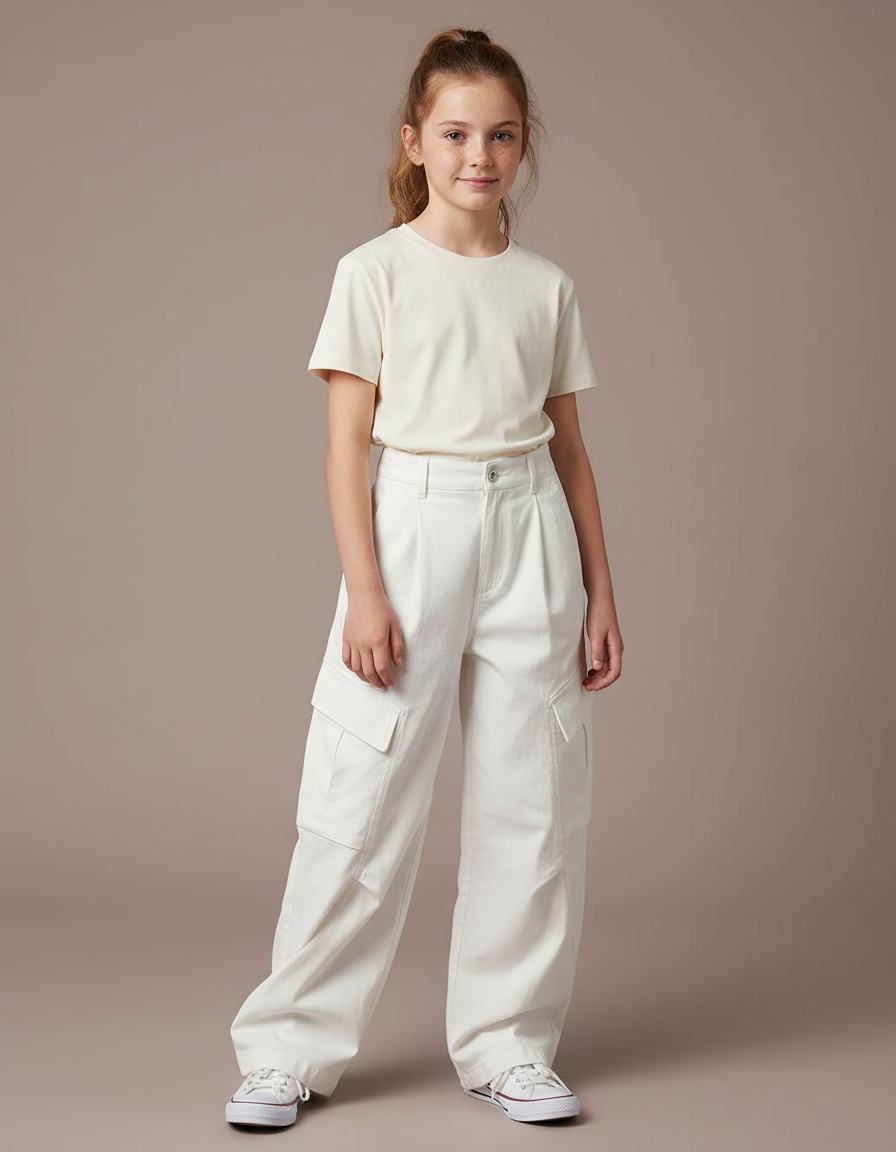 Pantalon Militaire Blanc - Toile