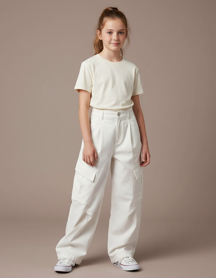 Pantalon Militaire Blanc - Toile