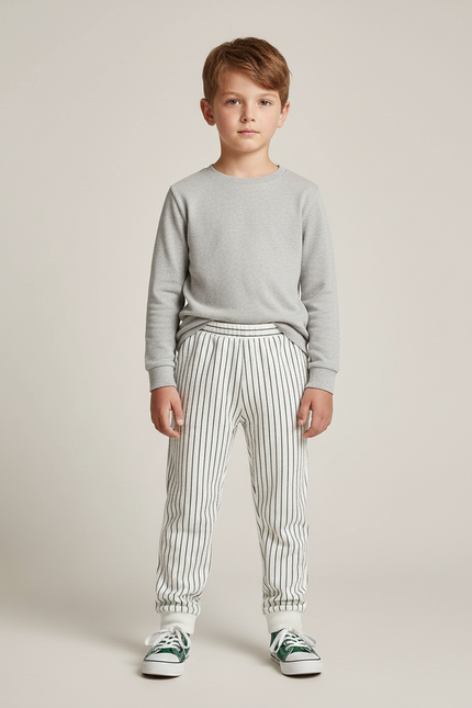 Pantalon Rayé Blanc - Molleton