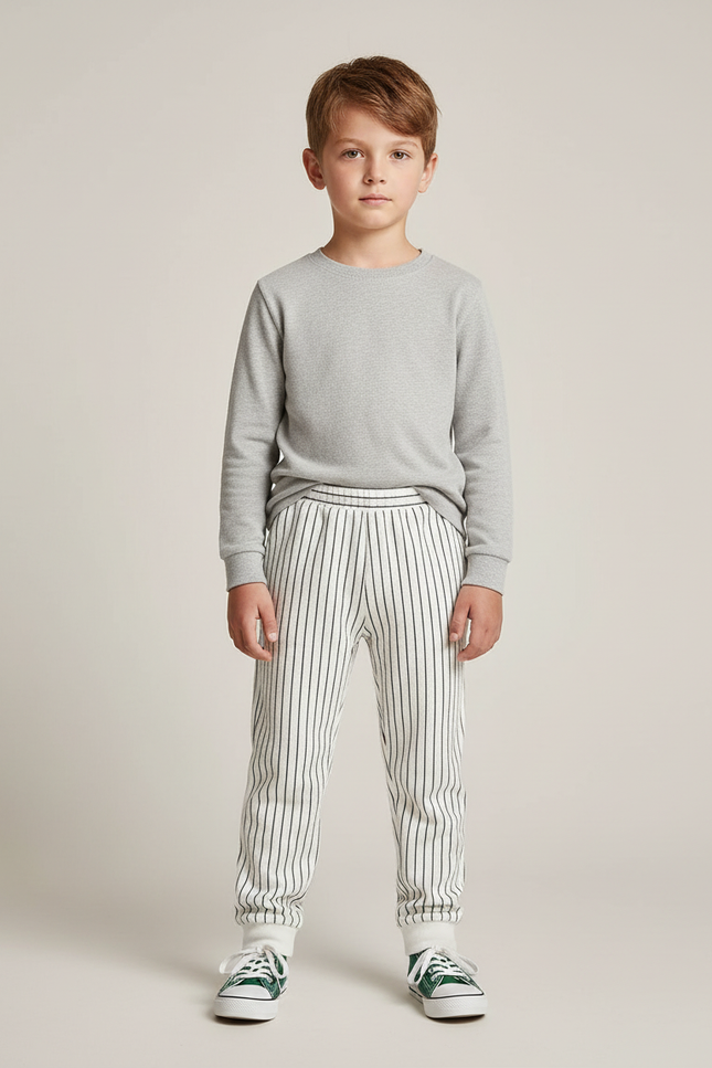 Pantalon Rayé Blanc - Molleton