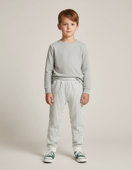 Pantalon Rayé Blanc - Molleton