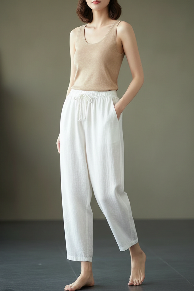 Pantalon Blanc Vintage - Lin