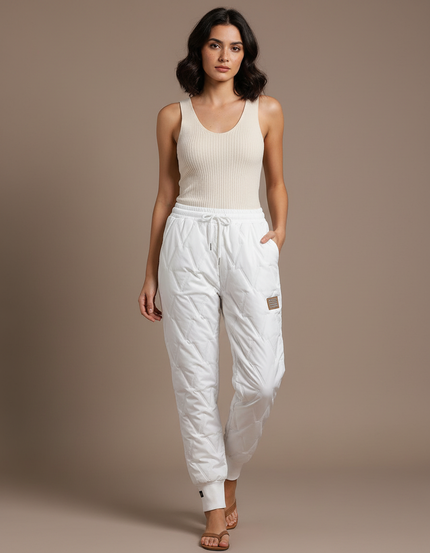 Pantalon Blanc Matelassé Hiver Chaud Femme - Polyester