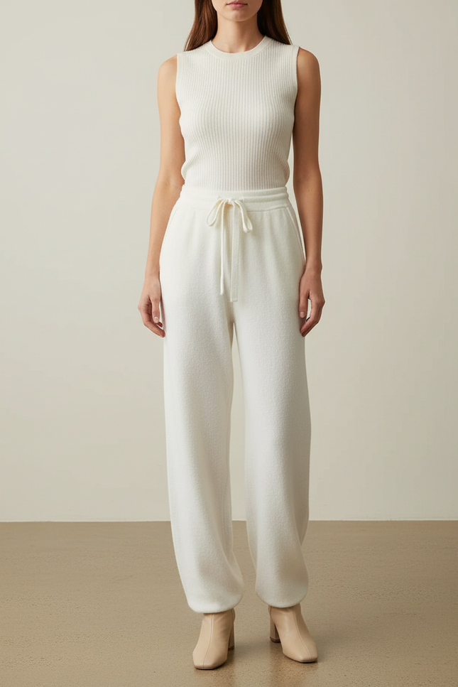 Pantalon Blanc Sport Femme - Molleton