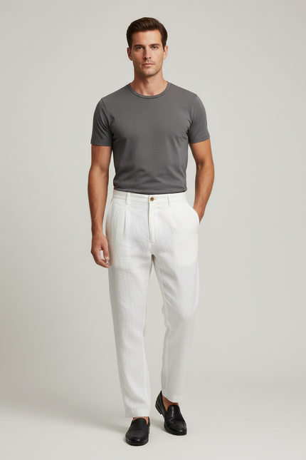Pantalon De Lin Blanc