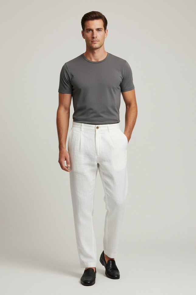 Pantalon De Lin Blanc