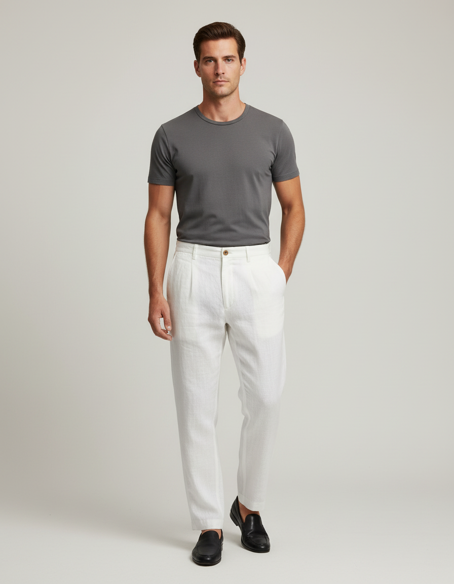 Pantalon De Lin Blanc