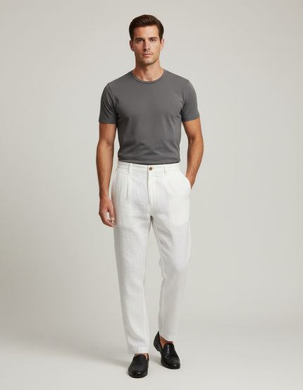 Pantalon De Lin Blanc