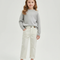 Pantalon Blanc Fille Droit Décontracté Uni - Jean