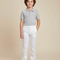 Pantalon Blanc Droit Élégant Garçon Cérémonie Ajusté - Polyester