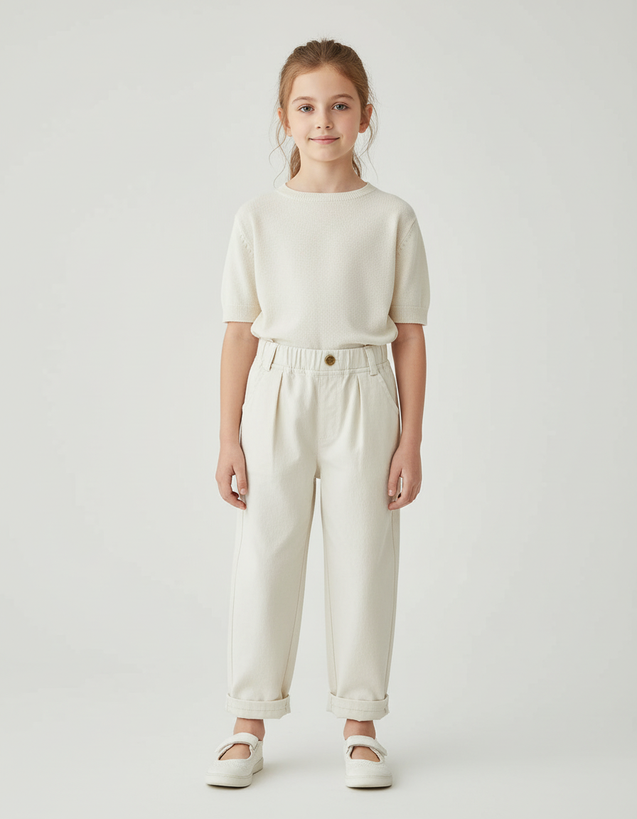 Pantalon Blanc En Coton - Beige