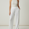 Pantalon Blanc Pailleté Fluide Élégant Décontracté - Maille