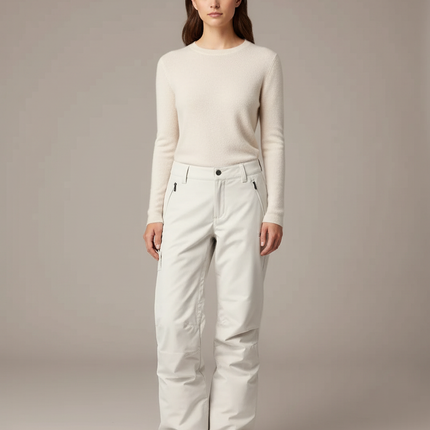 Pantalon Blanc Ample Imperméable Neige Hiver - Polyester