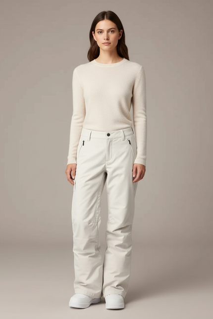 Pantalon Blanc Ample Imperméable Neige Hiver - Polyester