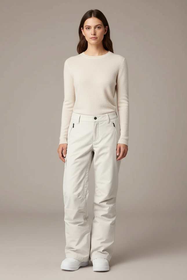 Pantalon Blanc Ample Imperméable Neige Hiver - Polyester