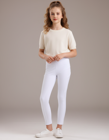 Pantalon Blanc Équestre Enfant Tricoté Silicone - Polyester