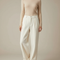 Pantalon Blanc Côtelé Droit Ample Confortable - Cordé