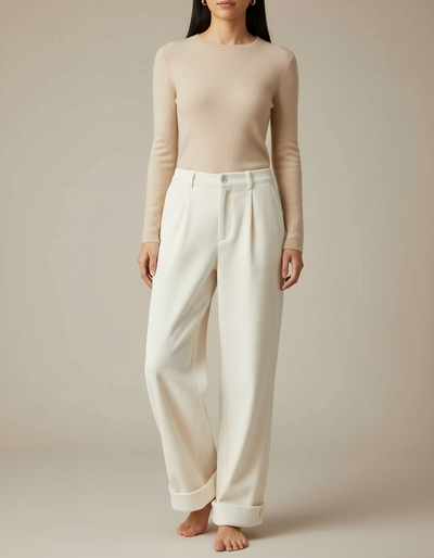 Pantalon Blanc Femme Ample