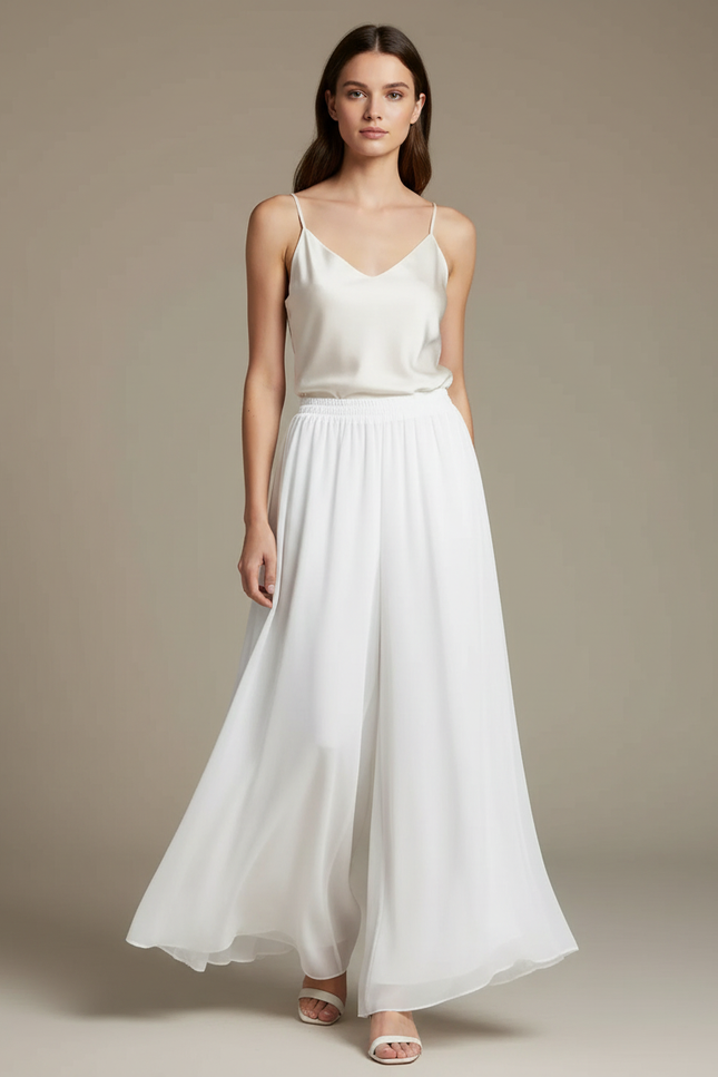 Pantalon Blanc Mariage Civil - Soie