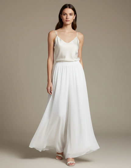Pantalon Blanc Mariage Civil - Soie