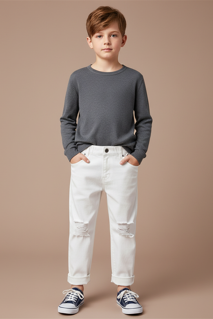 Pantalon Blanc Troué - Jean