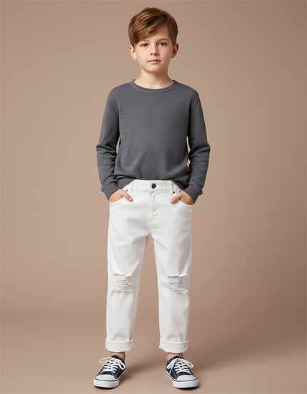Pantalon Blanc Troué - Jean