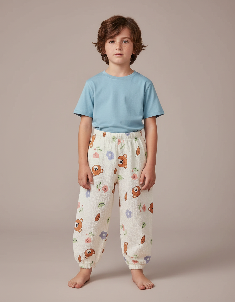 Pantalon Blanc Ballon - Imprimé Coton